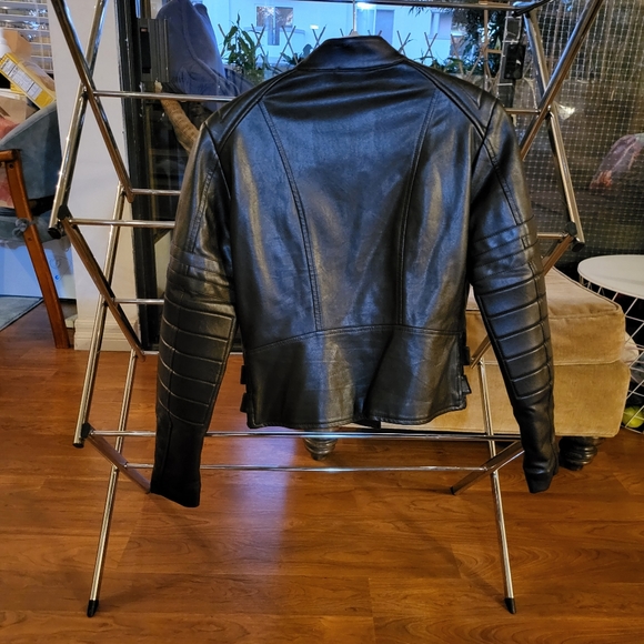 VALMAX - Brown Vegan Leather Motorcycle Jacket - Like New - Picture 3 of 4